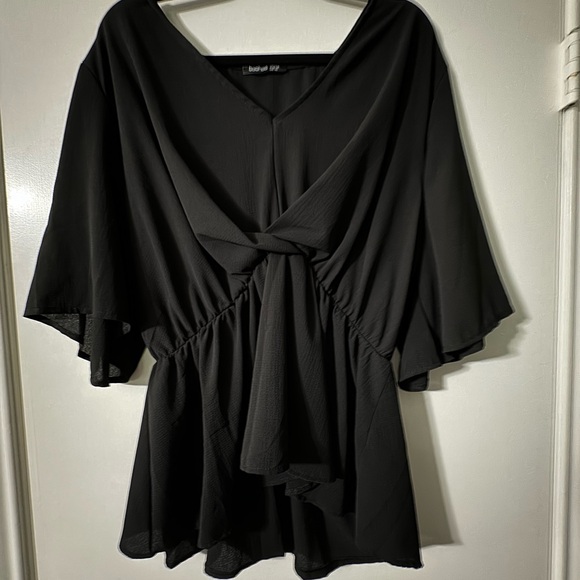 PLUS ANGEL SLEEVE PEPLUM BLOUSE - Picture 4 of 4